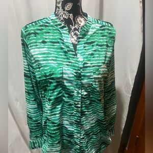 Calvin Klein Green Long Sleeve Button Down Shirt